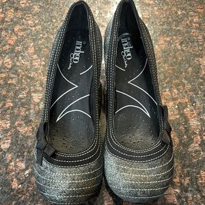 Indigo Women's Black and Silver Shoes